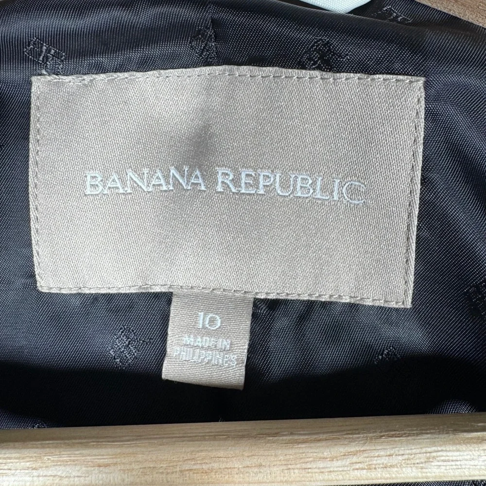 Banana Republic Womens 10 Wool Blend Suit Set Black Blazer Martin Fit Pants - Picture 7 of 16